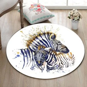 Runder Teppich  <br> Zebra