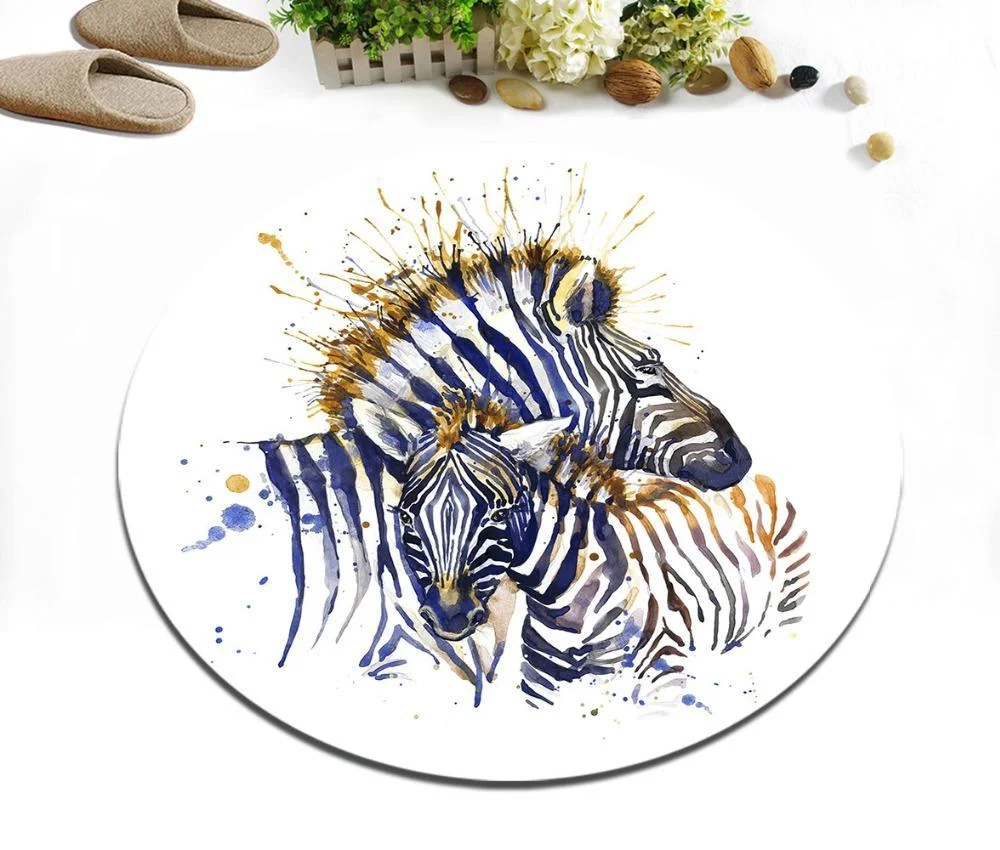Runder Teppich  <br> Zebra